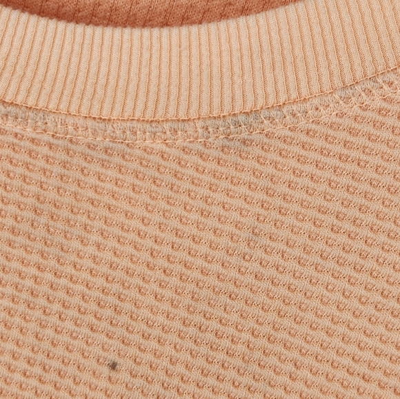 Athleta Coaster Luxe Waffle Sweatshirt Orange Bleach SZ Medium - Picture 2 of 11